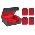 thumbnail image 4 of Caja para mazo de cartas de más de 1800, estuche para tarjetas de colección, contenedor coleccionable con capacidad para más de 1800 cartas Negro forrado en rojo., 4 of 8
