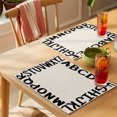 thumbnail image 4 of Black Letters Placemats Set of 6 Modern Minimalist Style Beige Place Mats Indoor Wipeable Table Mats Washable Cloth Dining Table Placemats for Kitchen Holiday Party Home Decor 13x19 Inch, 4 of 9