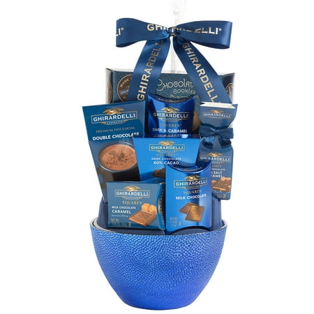 Ghirardelli Chocolate Treats Gift Basket Blue
