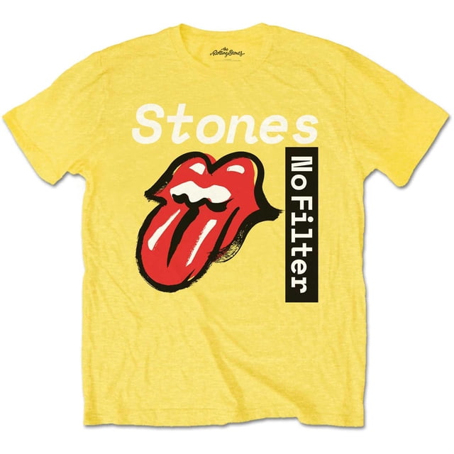 The Rolling Stones - Camiseta No Filter Texto para Niños/Niñas (Amarillo)
