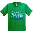 thumbnail image 3 of Inktastic Happy Holidays Blue Snowflakes Youth T-Shirt, 3 of 5