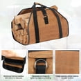 thumbnail image 5 of Large Waxed Canvas Firewood Carrier, Heavy Duty Firewood Log Tote, for Carrying Wood, Fire Place Sturdy Wood Storage Bag with Handles for for Easy Carry, 5 of 7