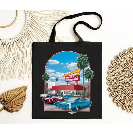 vintage In N Out Burger S to Made in the USA Tote Bag-TH7253