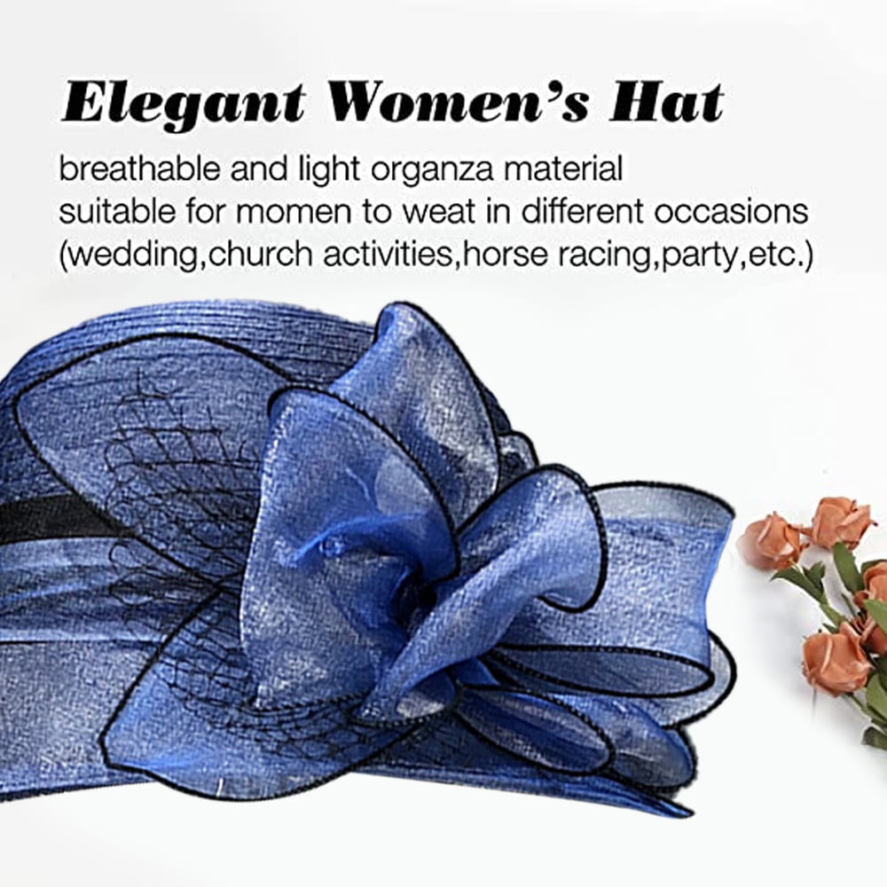 Go Mai Women Kentucky Derby Hat Organza Hats Two Wear Ways,Hat Flower Can  Be Used As a Headwear, Black, One Size : : Clothing, Shoes &  Accessories