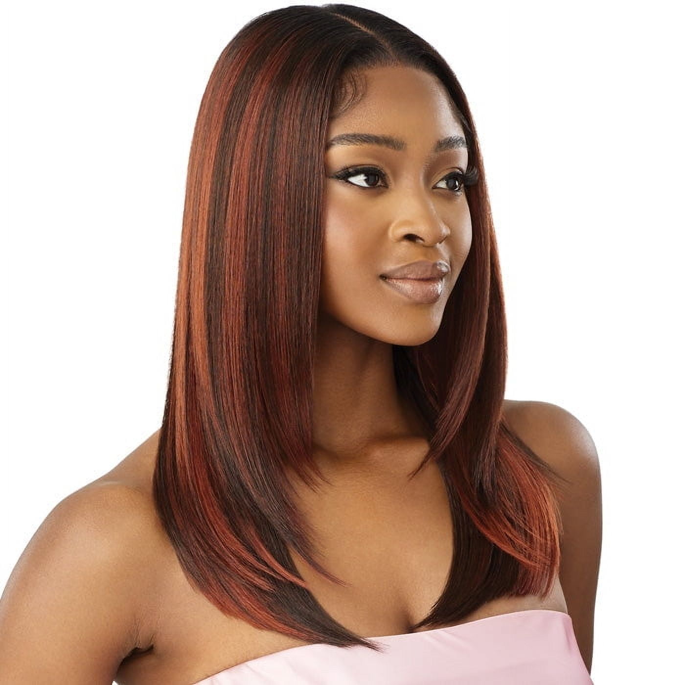 Outre Airtied Glueless Human Hair Blend 13x6 HD Lace Front Wig - HHB-SLEEK YAKI 20" - 100% Fully Hand-Tied