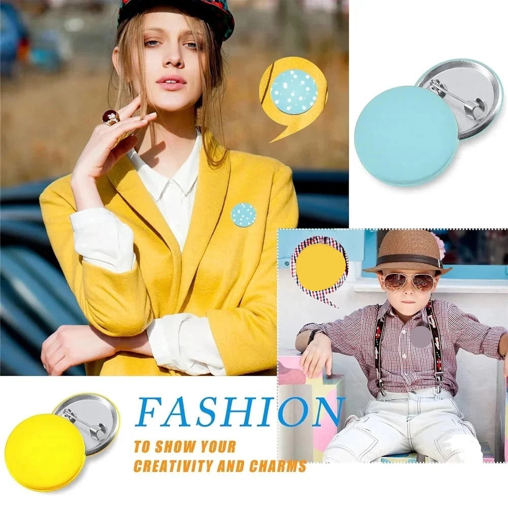 Blank Iron Badges Button Maker Parts, 25MM Badges Button Maker Parts Set, 200Pcs Pin ,Beginner-Friendly