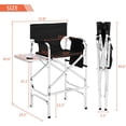 thumbnail image 6 of 30" Tall Directors Chair Black Folding with Side Table Storage Bag,Portable Makeup Artist Bar Height, Aluminum Frame 300 lbs Capacity, 19.2" D x 23.6" W x 45.6" H, 6 of 17