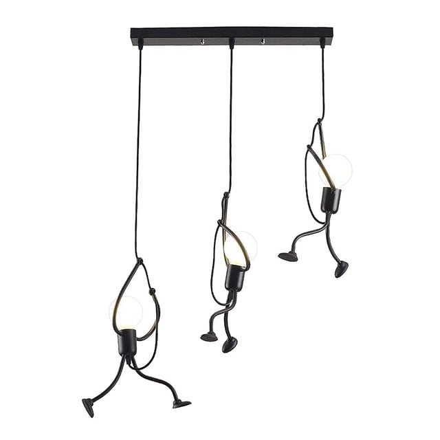 Lámpara colgante de hierro para hombre, lámpara de dormitorio para niños, de noche, sala de estar Rectángulo Sunnimix Lámpara colgante interior