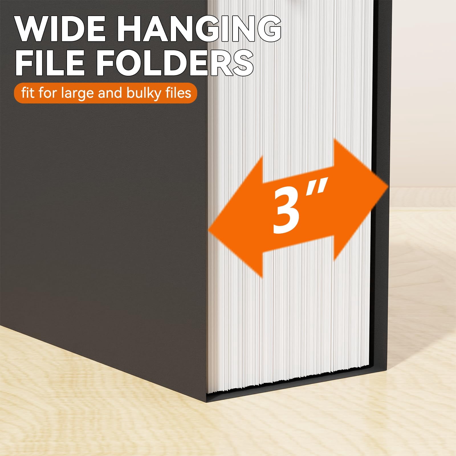 Plastic Hanging File Folder Extra Capacity 3" Expansion Large Organizer 12 Pack Reinforced Hang Folders With Tabs 12 Colored Letter For Filing Cabinet/file Box/frame