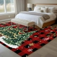 thumbnail image 4 of Large Area Rugs for Living Room Bedroom, Christmas Tree 8'x10' Rug Washable Carpet Runner Indoor Outdoor, Winter Xmas Ball Snowy Red Black Plaid Non Slip Floor Mats Rug for Kitchen, Patio, 4 of 8