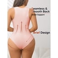 thumbnail image 6 of Athlemo Sleeveless Bodysuits for Women Slim Fitted Square Neck Ribbed Knit Going Out Bodysuit Tops, 6 of 8