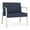 Castillo Batik, variant on Waterfall Reception Waiting Room Bariatic Chair / Silver Steel / Black