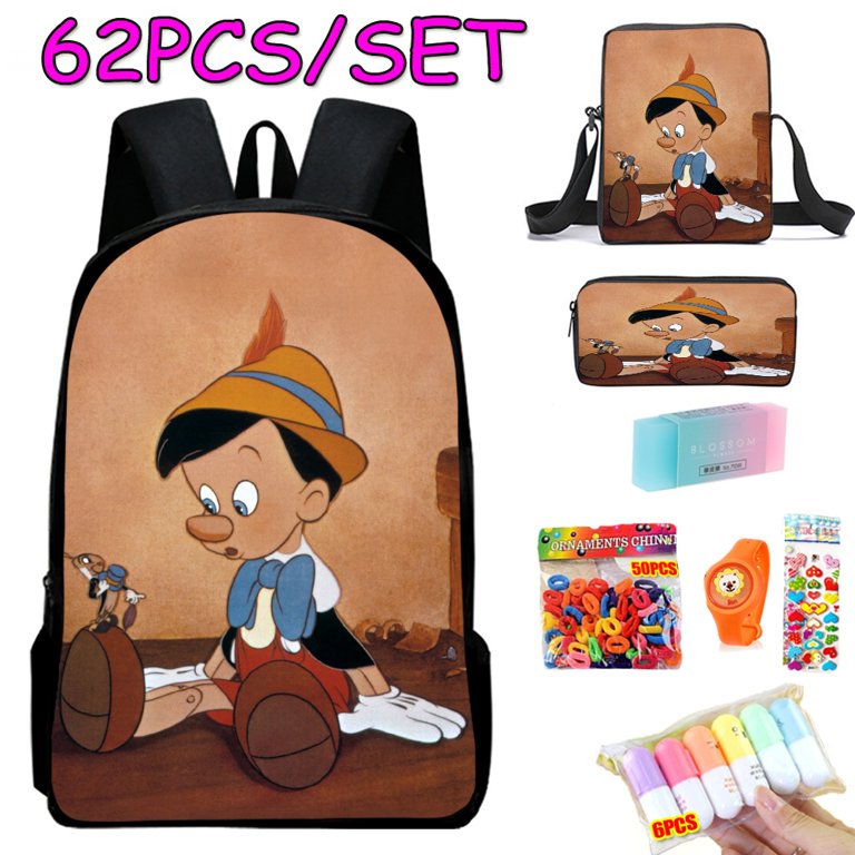 Disney Stitch Print Boy Girl Backpack + Pencil Case Leisure