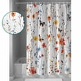thumbnail image 3 of Small Stall Shower Curtain 36x72 Inch Narrow Half Size Elegant Spring Floral Bath Curtains Bathroom Decor Watercolor Botanical Butterfly Waterproof Fabric Shower Curtain Set with Hooks 36 Inch, 3 of 6