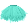 thumbnail image 2 of USSUMA Gifts Bright Rainbow Layered Pleated Tulle Mini Tutu Skirt Elastic Waist Three-Tier Puffy Design For Dance Recitals Festivals Costume Parties And Photo Shoots — Tutu Skirt, 2 of 5
