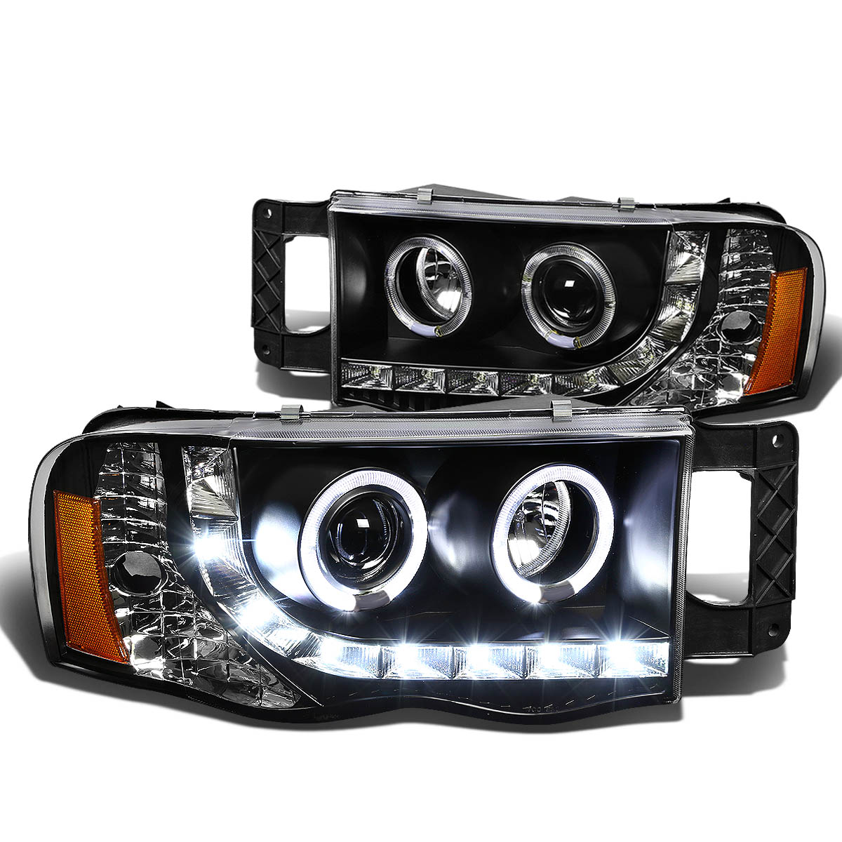 For 0205 Dodge Ram 3rd Gen Dual Halo Projector LED Headlight Assembly