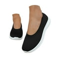 thumbnail image 3 of XIMIN Women's Woven Orthopedic Breathable Comfortable Walking Sneakers with Arch Support Wide Fit Slip on Tenis Comfy Work Slip Ins Loafers Soft Foam Footwear (9.5, Black), 3 of 8