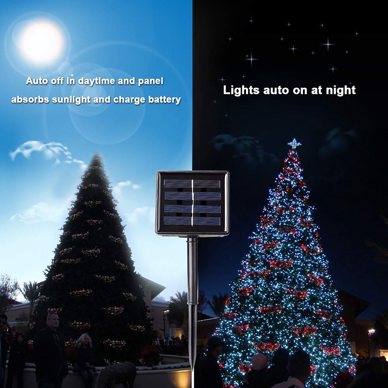 Toodour Solar String Lights Outdoor, 2 Pack Total 144ft 400 LED Waterproof Solar Powered Christmas Lights with 8 Modes for Garden Party Wedding Xmas Tree Decor, Warm White