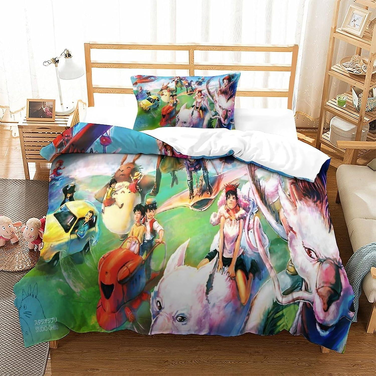 My Neighbor Totoro Bedding Set Children Kids Duvet Covers Sets With Pillowcases Cartoon Totoro Home Textile Decor Bedclothes Bed Linen For Boys Single Walmart