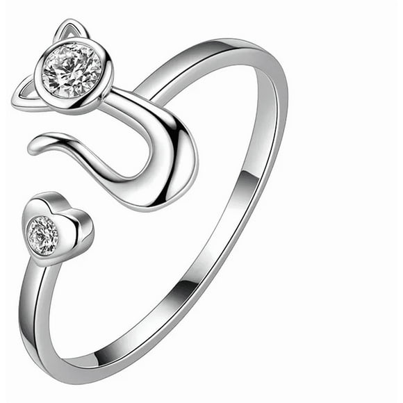 Anillo Ajustable De Girasol Antiestres Giratorio Para Mujer Xtellar plateado