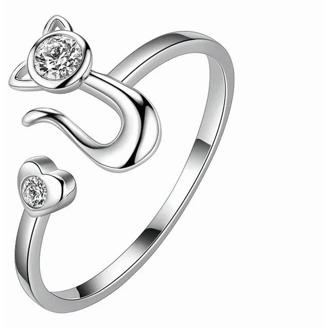 Anillo Ajustable De Girasol Antiestres Giratorio Para Mujer Xtellar plateado