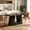 Black, variant on Fnova 63" Modern Long Dining Table for 6 people, Rectangular Geometric Artificial Marble Kitchen Table for Dining Room, White