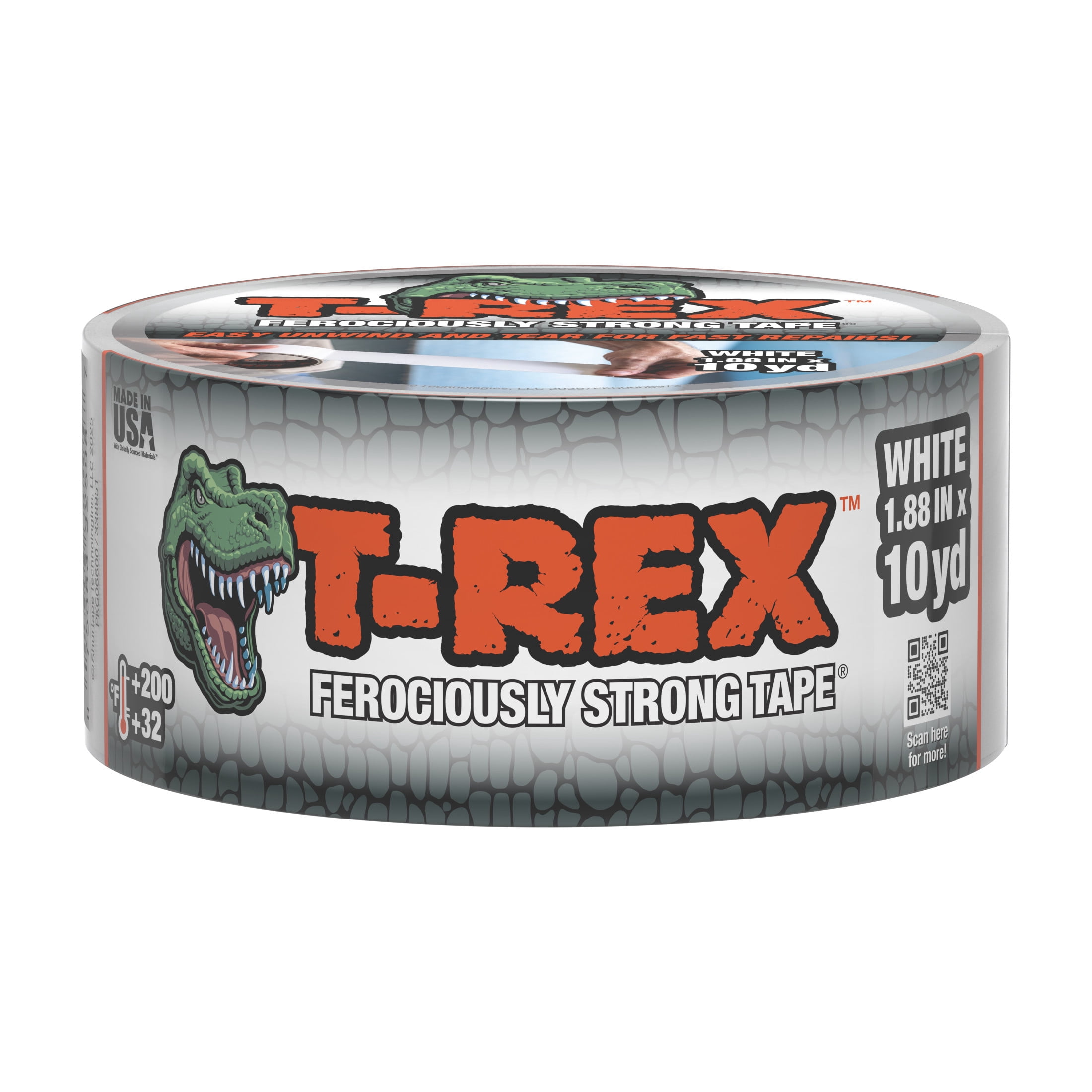 T-Rex Ferociously Strong Tape, 1.88 in. x 10 yd., White