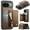 Brown, variant on For Google Pixel 9 / 9 Pro Phone Case Compatible With MagSafe 2 In 1 Wallet With Card Holder &Zipper Cash Pocket,PU Leather Case,RFID Blocking, Kickstand  Magnetic Protective Women Men Cover,Black