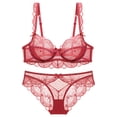thumbnail image 3 of Conjuntos de sujetador Sexy para mujer, ropa interior ultrafina transparente de copa ABCDE, traje femenino de talla grande, lencería 2021, 3 of 5