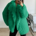 thumbnail image 2 of Juebong Womens Oversized Faux Fur Coats Luxury Warm Furry Jackets Long Sleeve Lapel Shaggy Parka Winter Jacket Furry Open Front Outerwear Green,S, 2 of 7