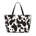 thumbnail image 2 of Xecao Cow Skin 2 for versatile beach bag for women includes zipper pockets and waterproof material, ideal for vacations and adventures., 2 of 7