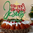 thumbnail image 4 of Decoración para tartas Gtseryeio con purpurina, fiesta de feliz cumpleaños de Jesús, 4 of 6