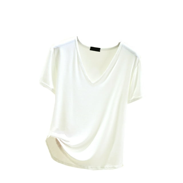 Erwazi Hauts de Pyjama pour Femmes Doux T-Shirt à Manches Courtes Chemises de Nuit T-Shirt à Col en V Haut de Pjs Vêtements de Nuit