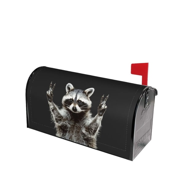 PHELIKA Funny Raccoon 04 Magnetic Mailbox Covers Post Letter Box Cover Standard Size 21"H x 18"W