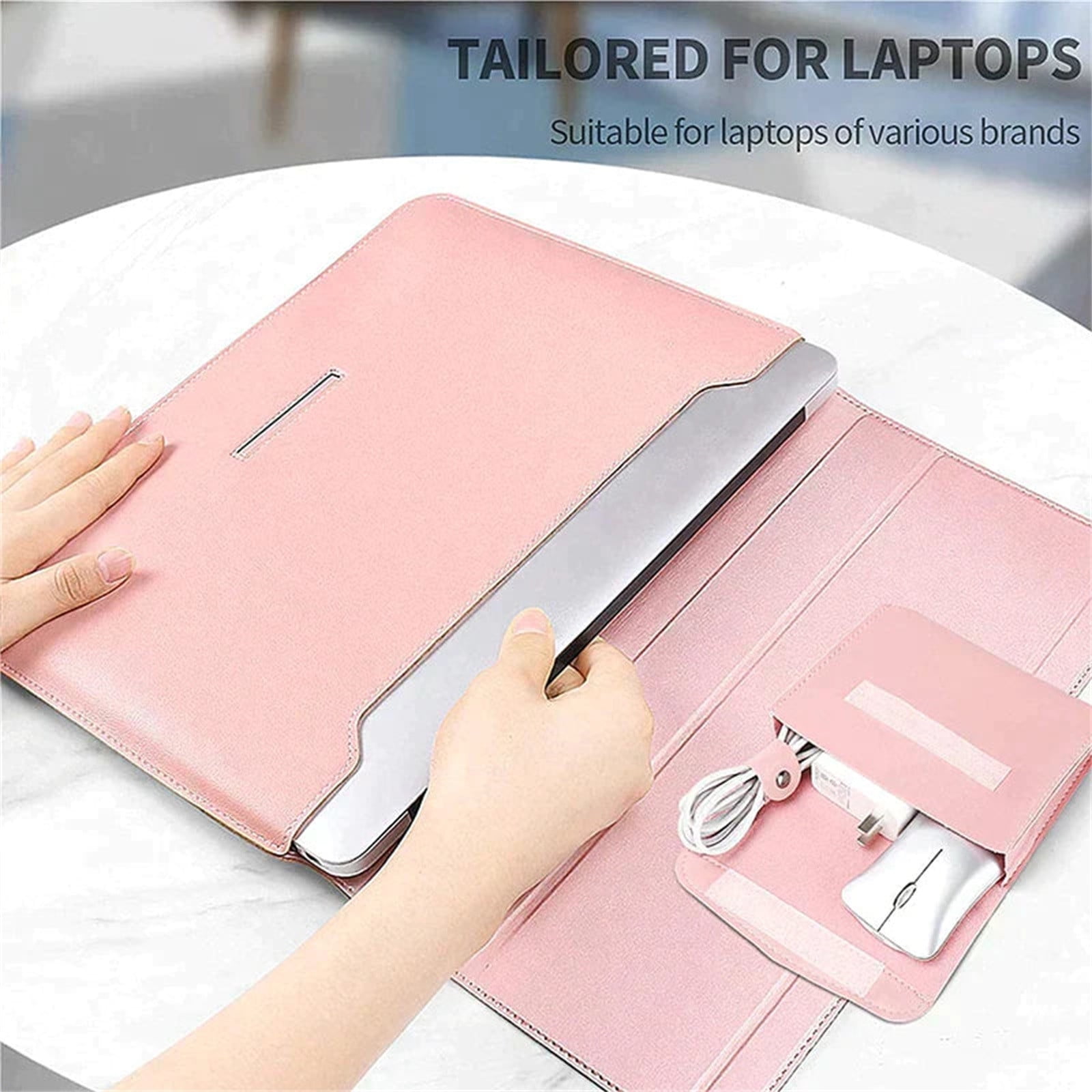 COM1950s Universal 13-14 Inch Laptop Sleeve with Adjustable Stand,Portable Laptop Bag for Travel,Multifunctional Protective Case Featuring Magnetic Closure and Accessory Storage