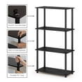 thumbnail image 3 of Furinno TURN-N-TUBE Storage Shelves, 4-Tier Book Shelf, Corner Shelf, Toolless Open Shelves, for Organization and Storage, Living Room, Bedroom, Entryway, Laundry, Dark Americano, 3 of 4
