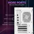 thumbnail image 6 of Suevery Gaming PC Desktop, AMD Ryzen 5 5500, Radeon RX 6500XT 4GB, 16GB DDR4, 512GB NVMe 3.0 SSD, RGB Fans, White, 6 of 8