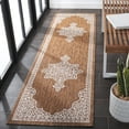 thumbnail image 3 of SAFAVIEH Beach House Hubert Medallion Indoor/Outdoor Runner Rug, Brown/Ivory, 2'2" x 10', 3 of 16