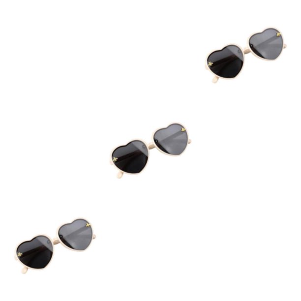 Minnieouse Gafas de sol para niños con forma de corazón, gafas para niños, fiesta de regalo, protección UV400, película negra Type2