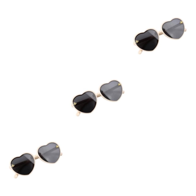 Minnieouse Gafas de sol para niños con forma de corazón, gafas para niños, fiesta de regalo, protección UV400, película negra Type2