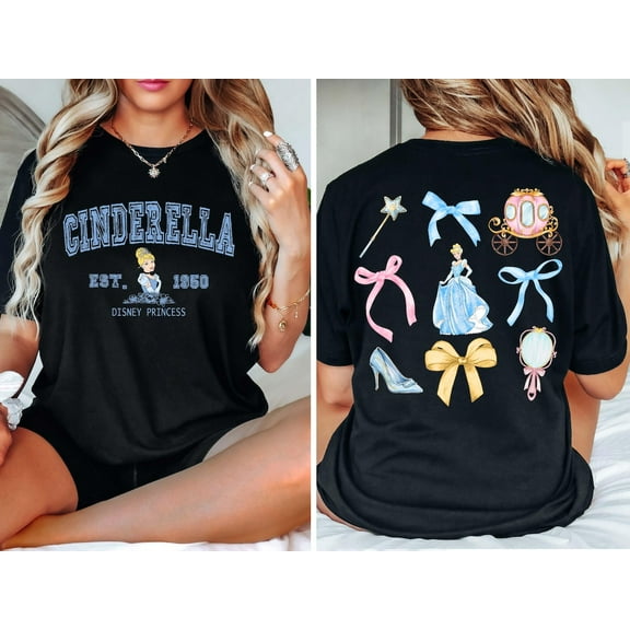 Cinderella Princes Cinderella Coquette Double Sided T-Shirt, Magic Kingdom Shirt, Disney Girls Trip Tee, Disneyland