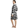 thumbnail image 3 of Safdie & Co. Polyester Bath Robe Sherpa Trim S/M White and Black Buffalo, 3 of 4
