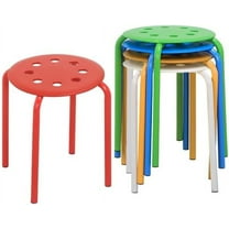 JWRWEF 5-Piece Stackable Stool Set - 17.3" Indoor/Outdoor Industrial Bar Stools in Assorted Colors (12.2" Square Seat)