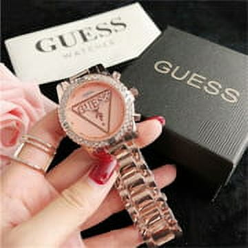 Guess Stainless Steel Rhinestone Ladies Watch Casual Quartz Watch Elegant Accessory Gift for Girlfriend Mother Wife