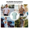 thumbnail image 4 of Kdxio White Geese and Flower Print Men's Short Sleeve Polo Shirt,Midweight Men's Shirt, 4 of 6