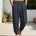 thumbnail image 2 of HOMADLES Men's Casual Jogger Pants Elastic Waist Loose Fit Lightweight Sports Pants Solid Color Breathable Athletic Pants Black Size 3XL, 2 of 7