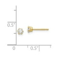 thumbnail image 3 of 14K Yellow Gold Earring Stud Women'S Cubic Zirconia CZ 3 mm, 3 of 3