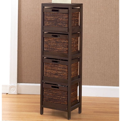 5Pc. Storage Tower and BasketsWalnut