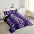 thumbnail image 3 of Erosebridal Woodland Leopard Bedding Twin Comforter Set,Safari Animal Youth Down Comforter,Gradient Purple Stripes Bedding Sets Twin with Comforter,Ultra Soft Bedroom Decoration Reversible，2 Pieces, 3 of 8