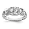 thumbnail image 5 of 925 Sterling Silver Rhodium-plated Cubic Zirconia Ring Size 6, 5 of 7